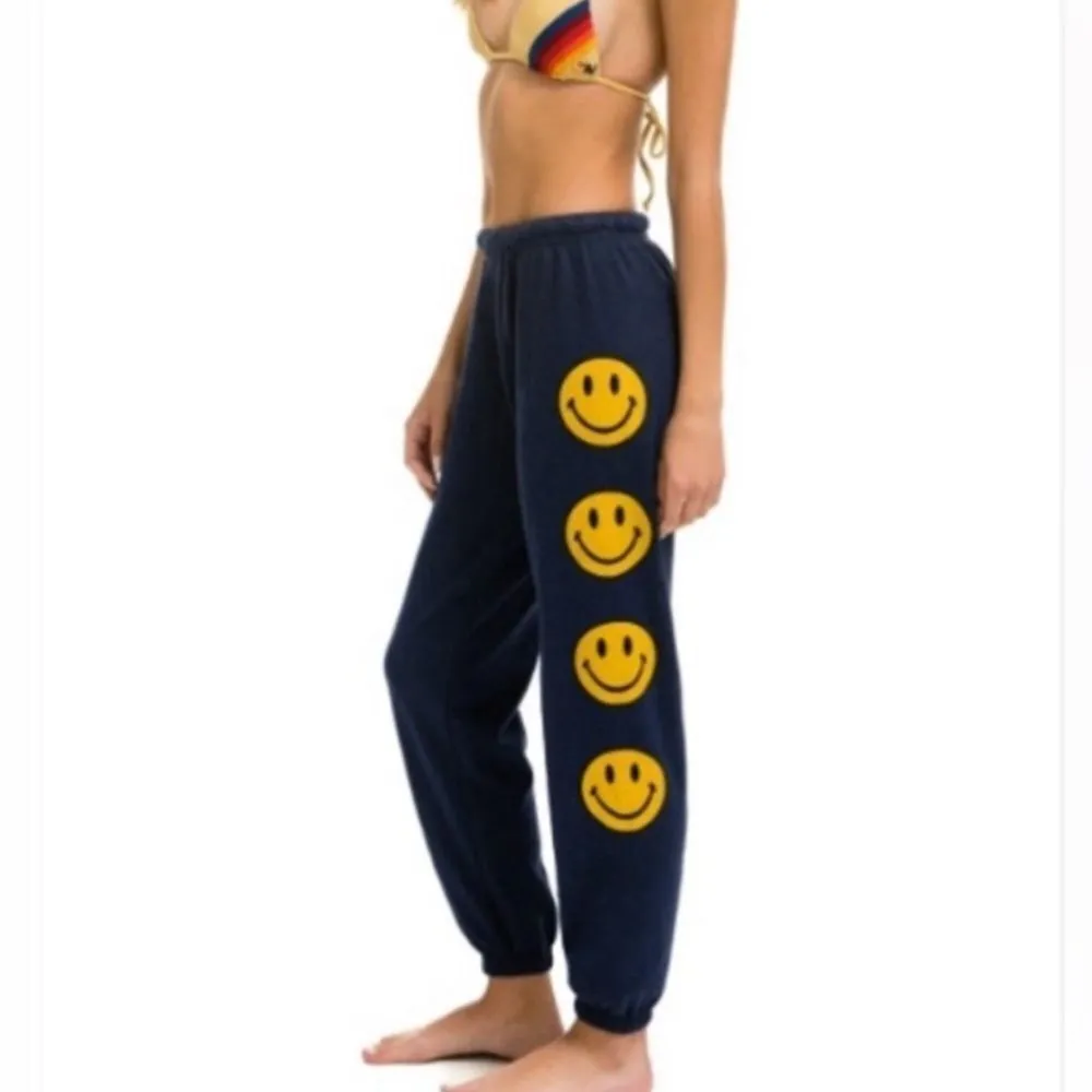 Aviator Nation Navy Smiley 2 Sweatpants Women’s Small - Image 2