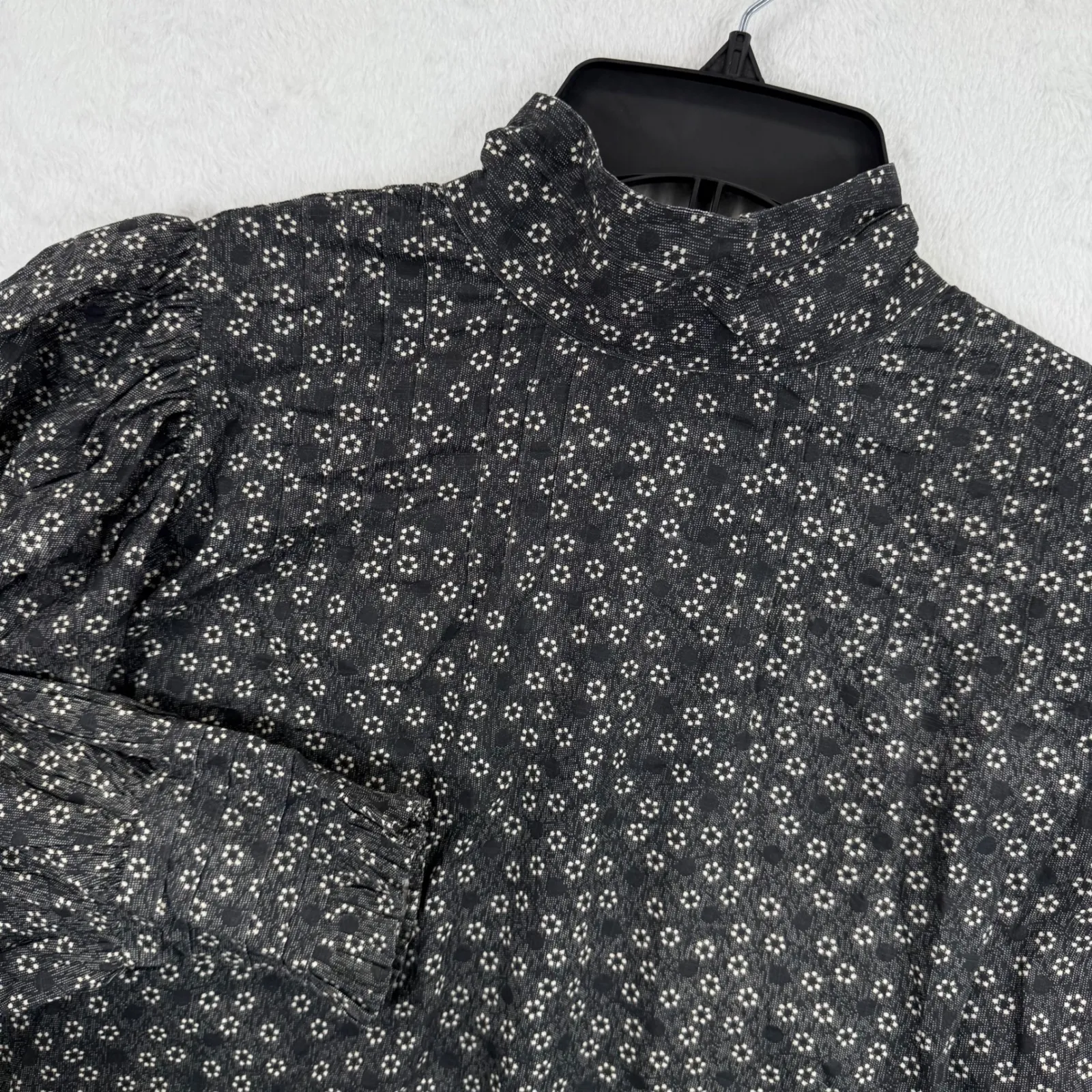 LoveShackFancy XS Floral Mock Neck‎ Blouse Long Sleeve Top Boho Chic NWOT - Image 4