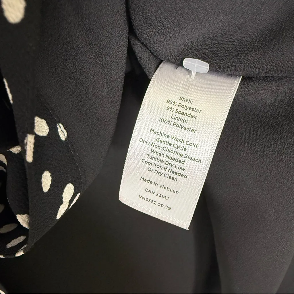 Talbots Black & White Dot Button Front Midi Skirt Size 12 - Image 6