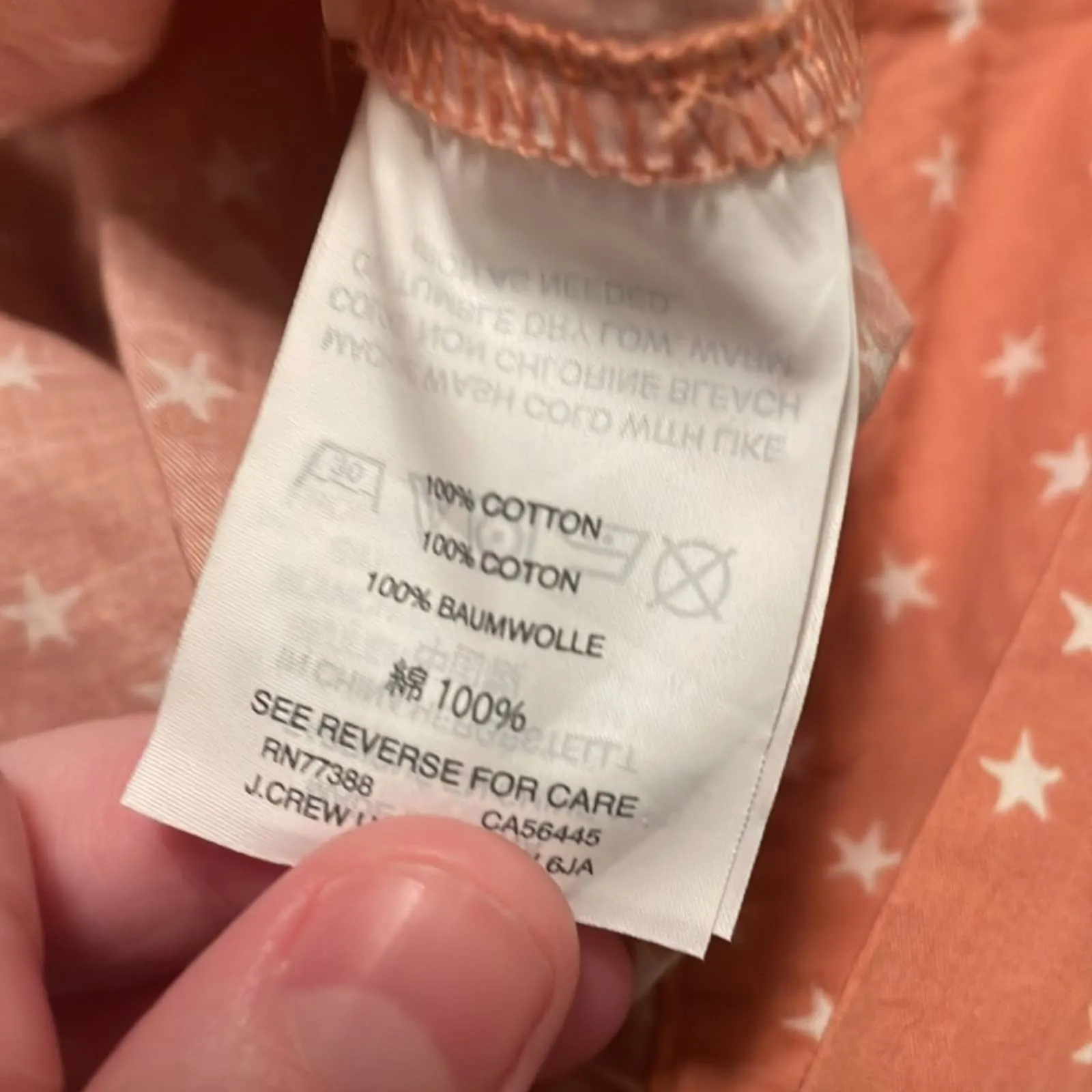 Madewell Pink Coral‎ & White Wrap Long Sleeve Top in Star Scatter Size M - Image 7