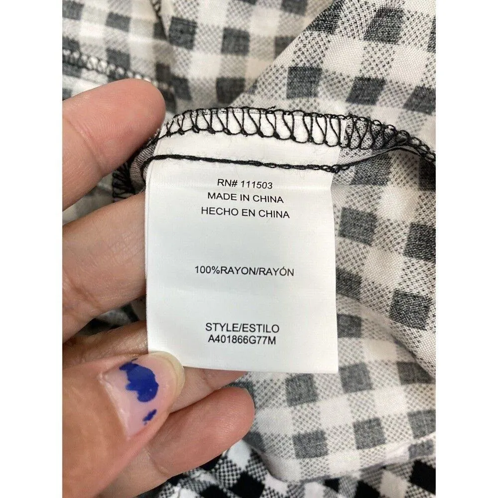 Women’s Plus 1X As U Wish Clothing Gingham Black White Midi Summer Dress Tiered - Image 6