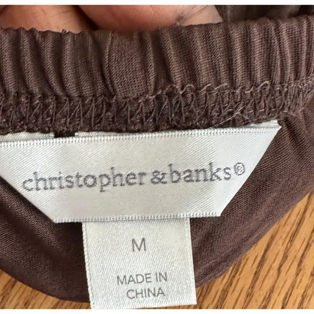 Long Flowy Stretchy Chocolate Brown Pleated Maxi Elastic Waist Skirt Size M Boho - Image 3