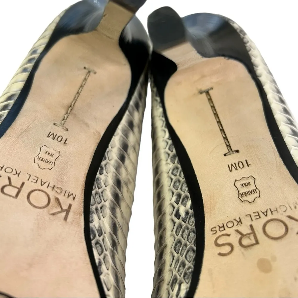 Kors Michael Kors snakeskin heels peep toe Sadie Size 10 - Image 8