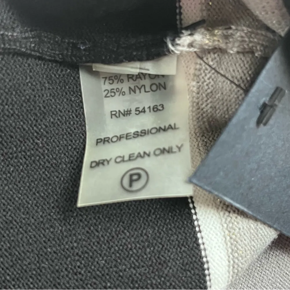 NEW Tommy Hilfiger Grey Black White Silver Striped Sweater Bodycon Dress Small - Image 12