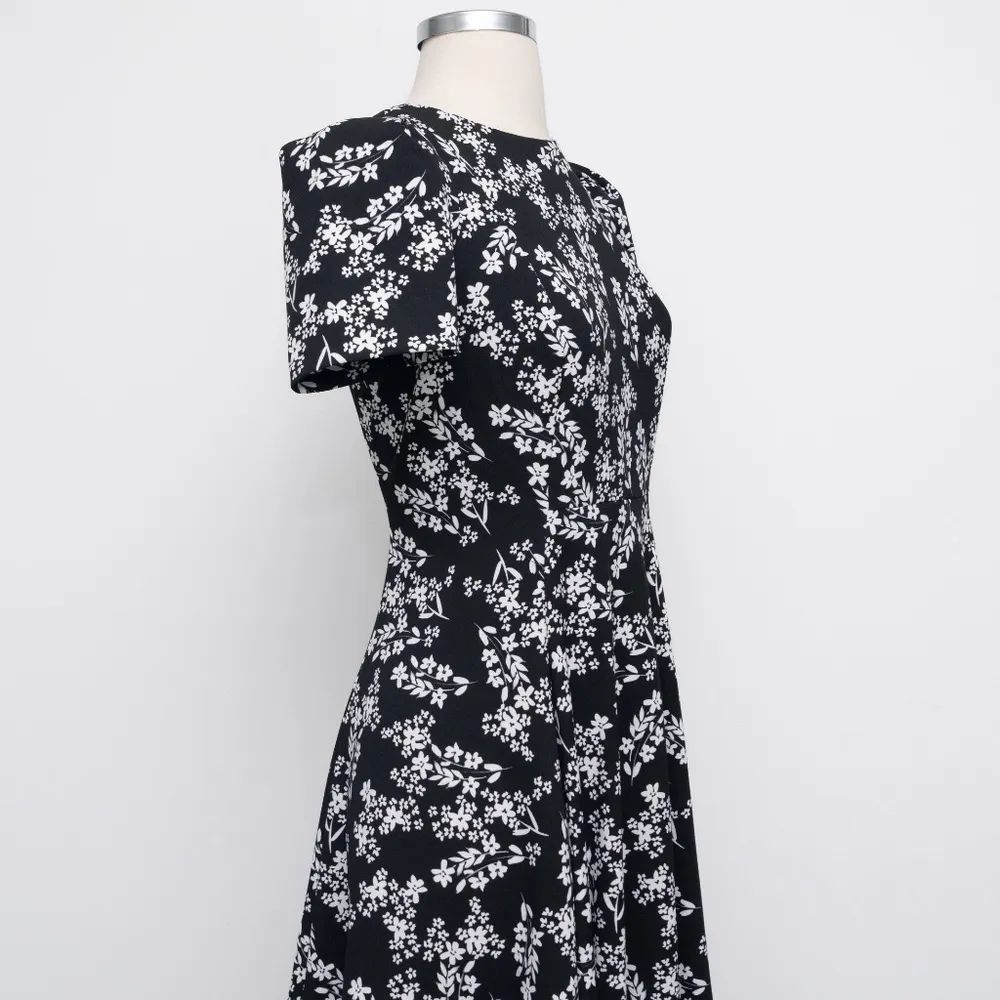 Calvin Klein Floral Print Scuba Crepe Midi Dress - Image 9