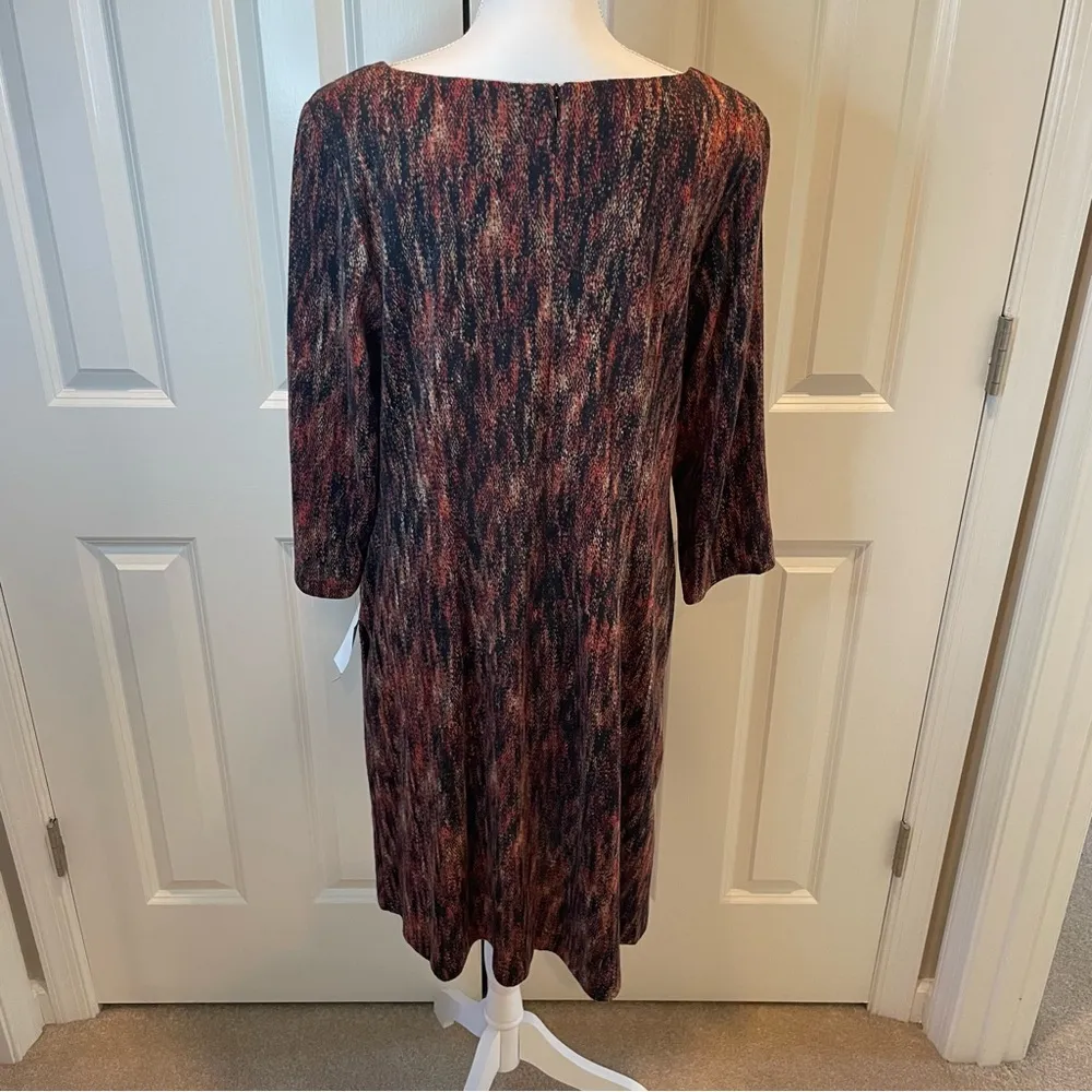 CONNECTED APPAREL NWT Women’s Size 14W Rust/Fall Colors Work Sheath Dress - Image 3