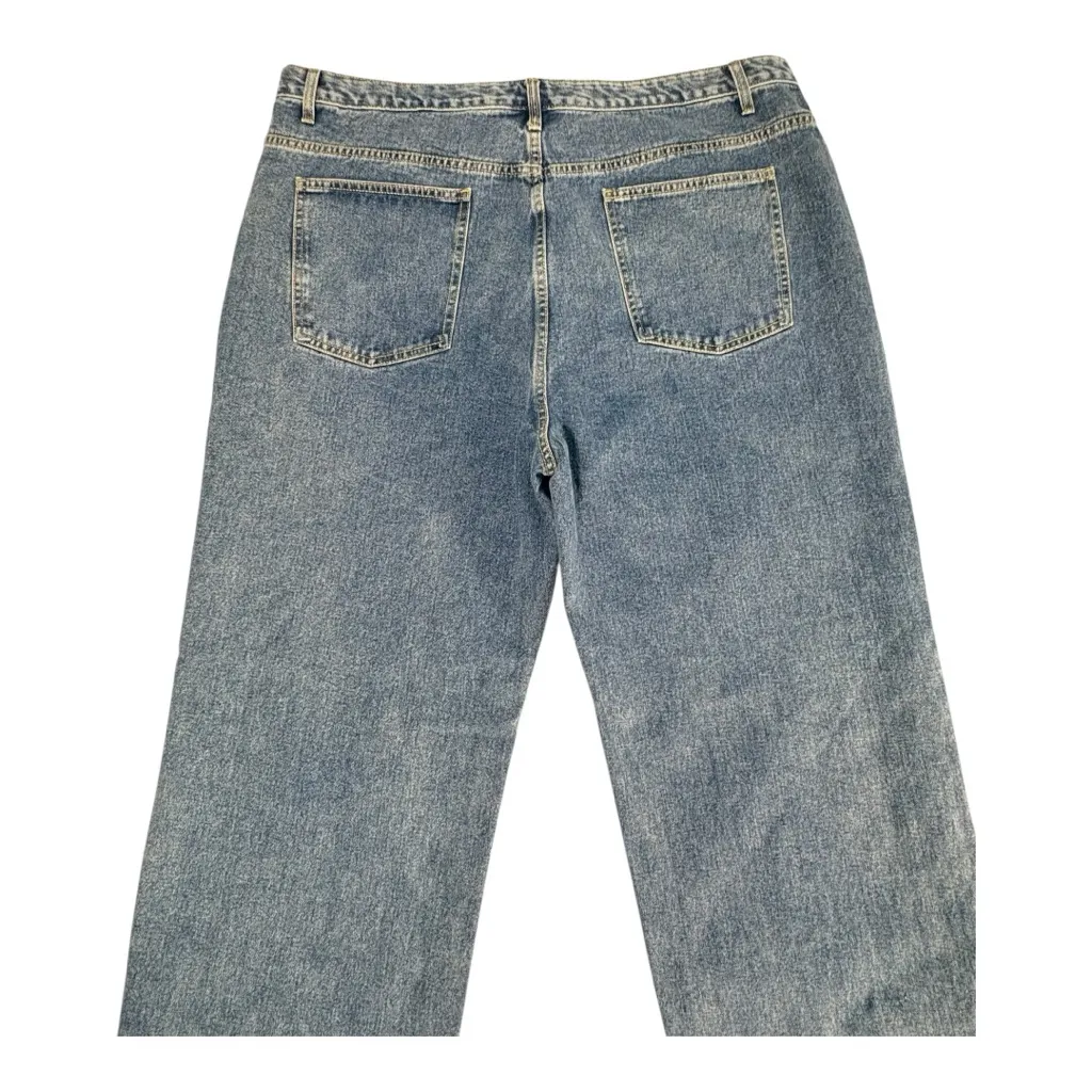 PrettyLittleThing Vintage Wash Split Women’s Plus Size 20 Wide Leg Jeans NWT - Image 2