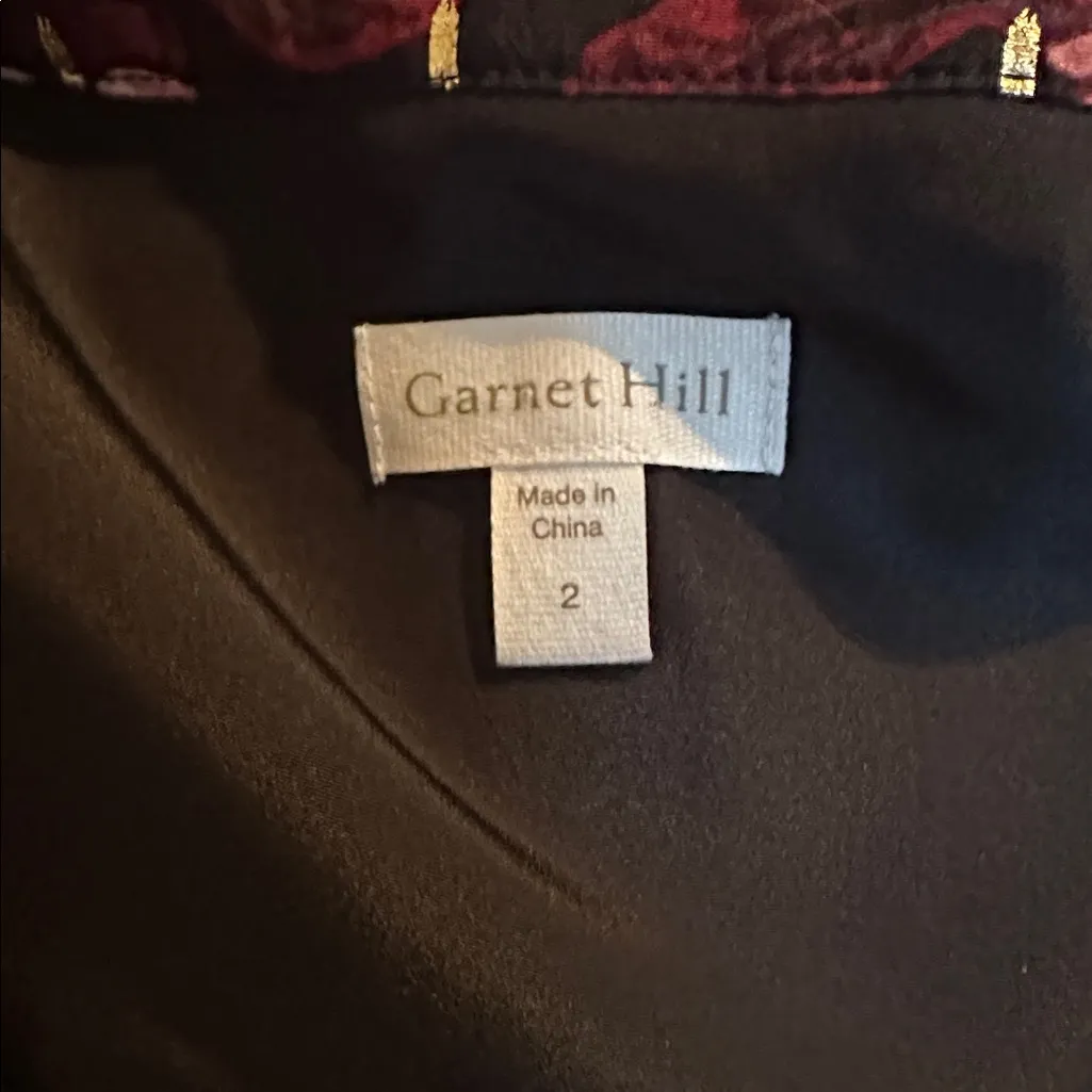 Garnet Hill Dropwaist Button-Up Long Sleeve Purple & Gold Pocket Dress Women’s 2 - Image 11