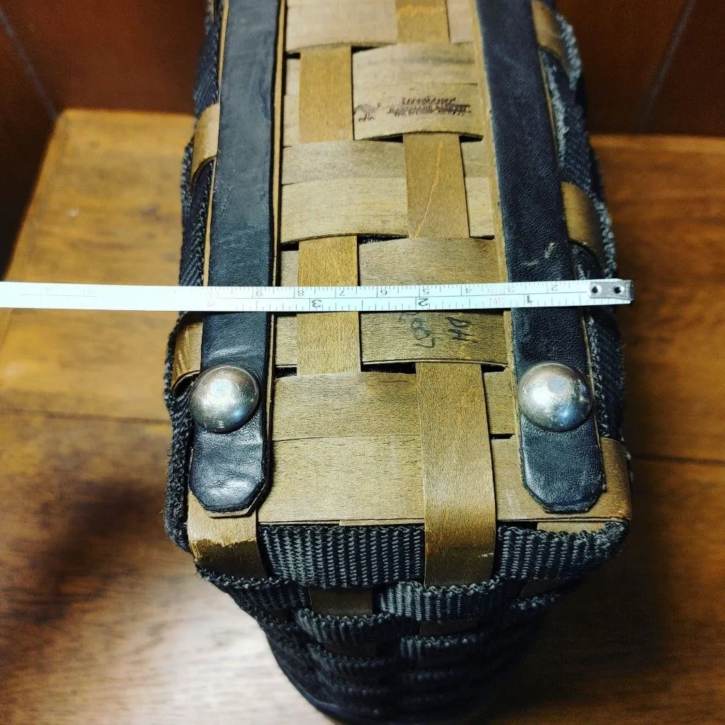 Longaberger Handbag Tote Basket Purse 2 Go Black Brown Woven Basket Leather Trim - Image 7