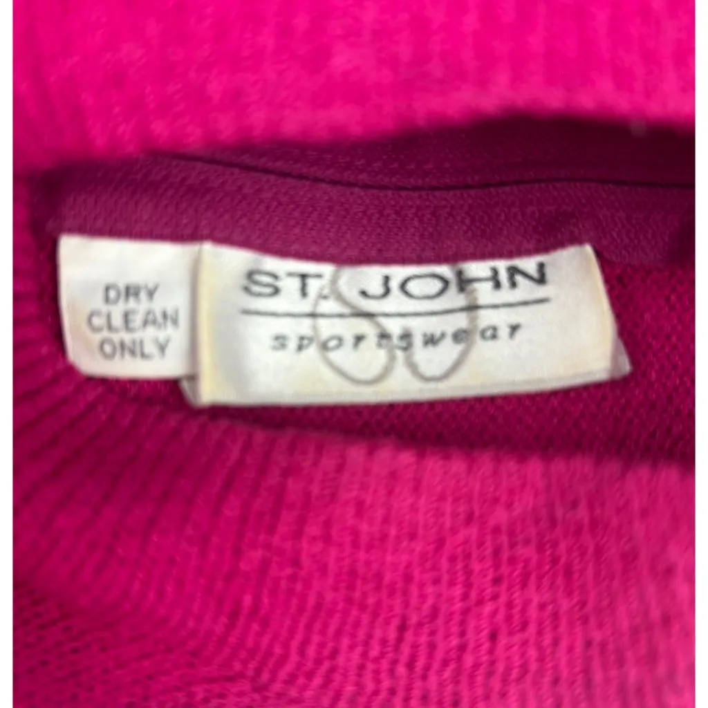 St. John Sportswear Sleeveless Tank Sweater Womens S Pink Santana Knit Old Money - Image 6