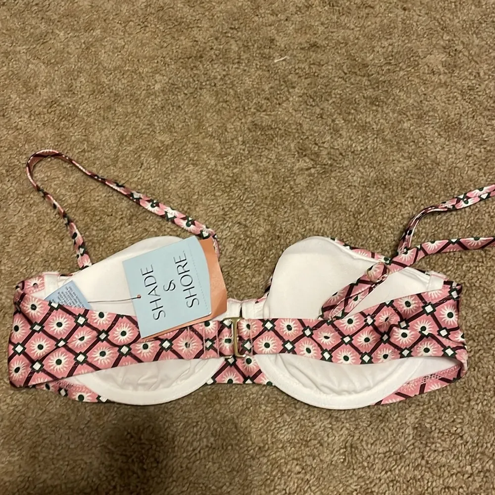 NWT Shade and Shore Pink Patterned Bikini Top - Image 3