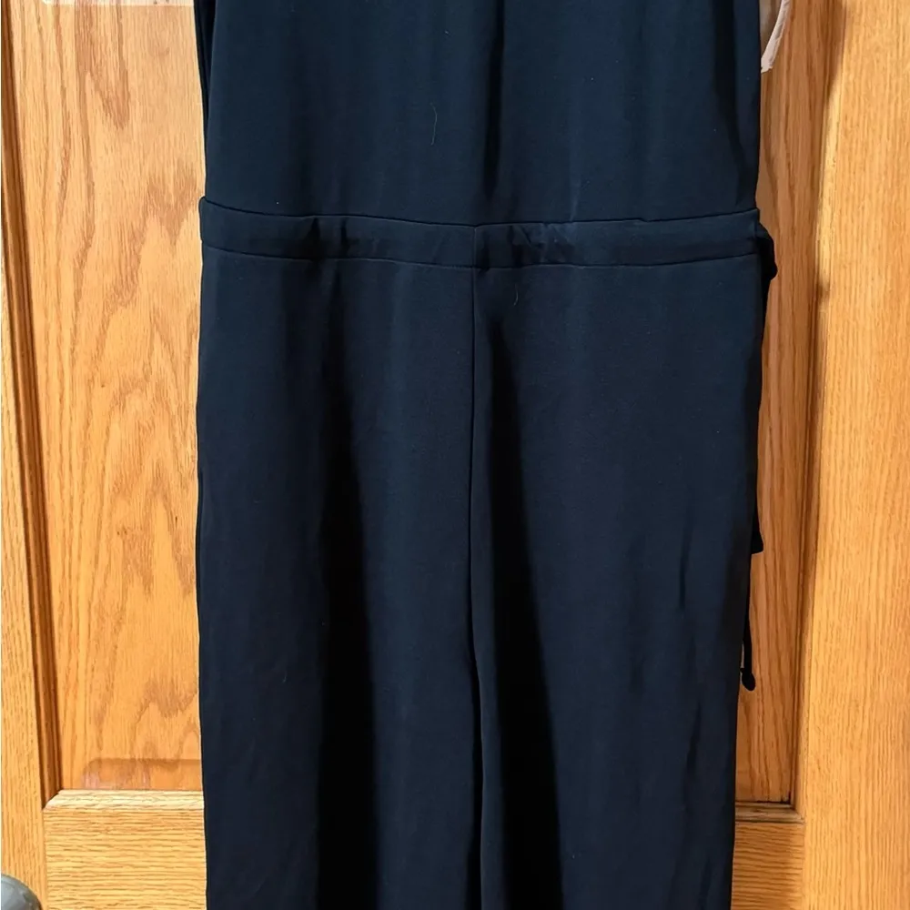 SWEATY BETTY Cruise V-Neck Wide Leg Cropped Jumpsuit Black Size XSRetail$128 - Image 4
