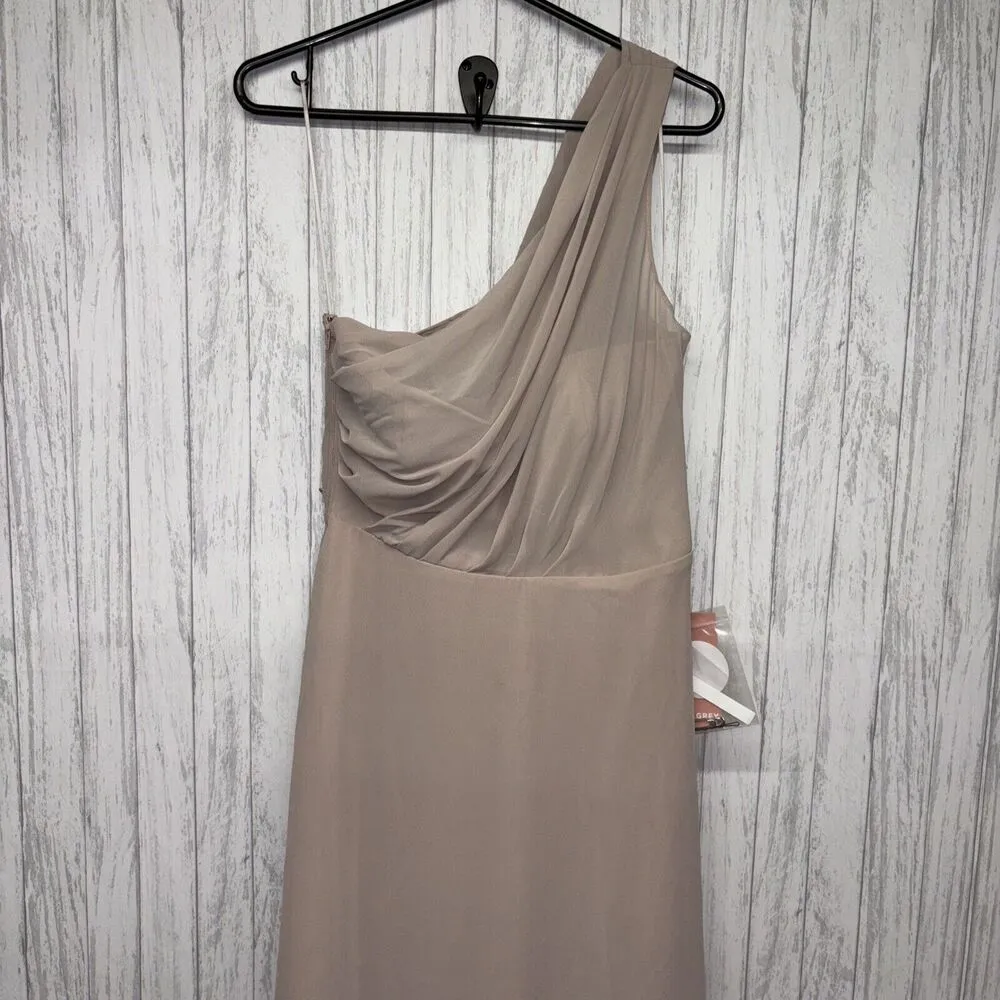 Womens Size S Birdy Grey Kira Chiffon Taupe Bridesmaid Dress NWT - Image 4