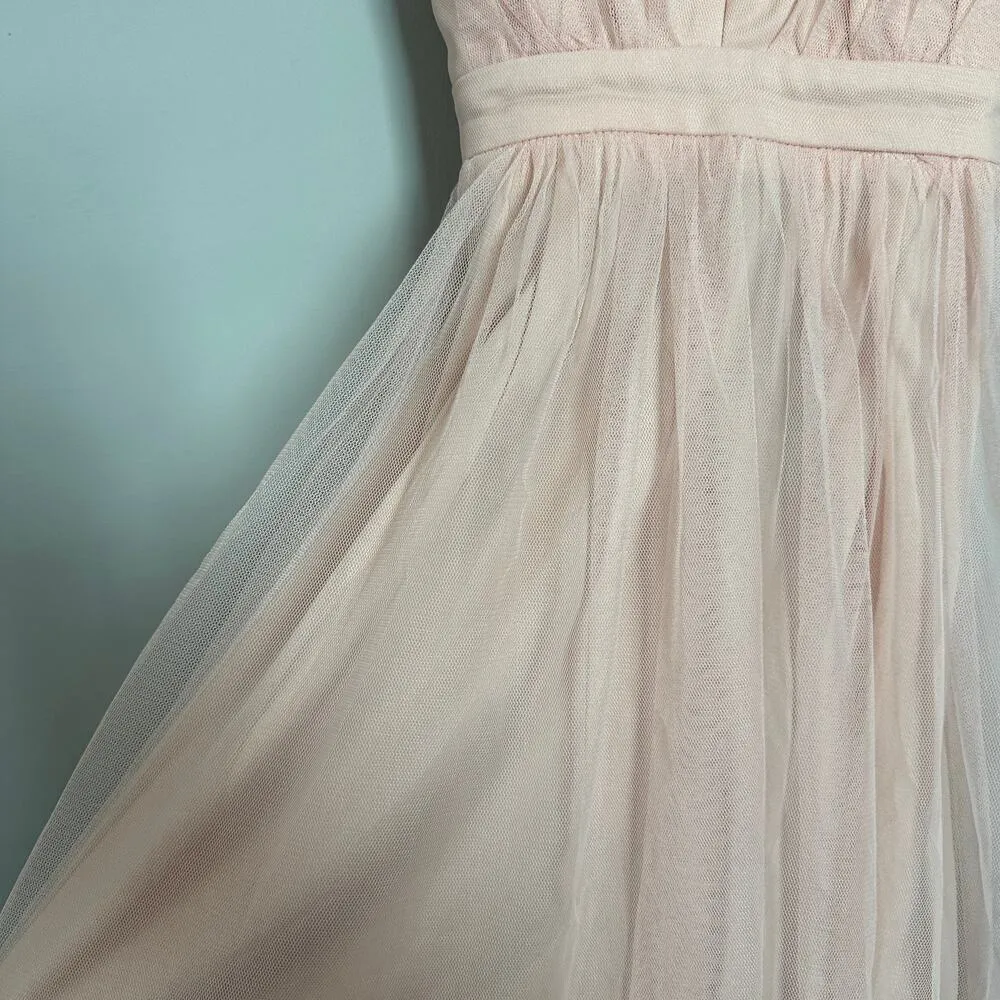 Lulus Blush Pink Tulle V - Image 5
