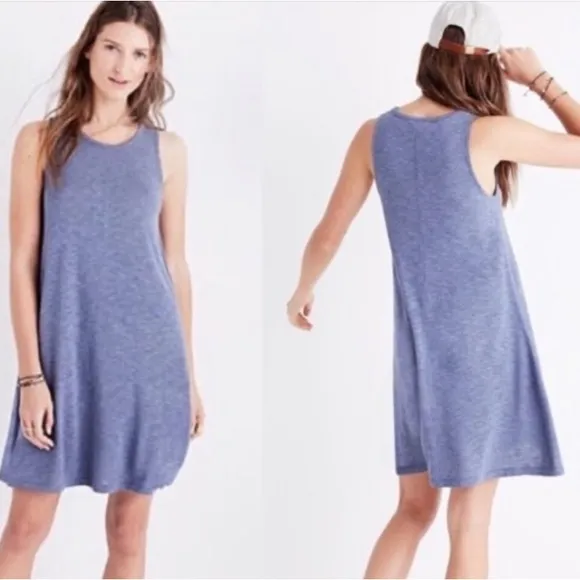 MADEWELL Dress Tank Swing Dress Women’s Size XS Heather Blue Cute - Image 2
