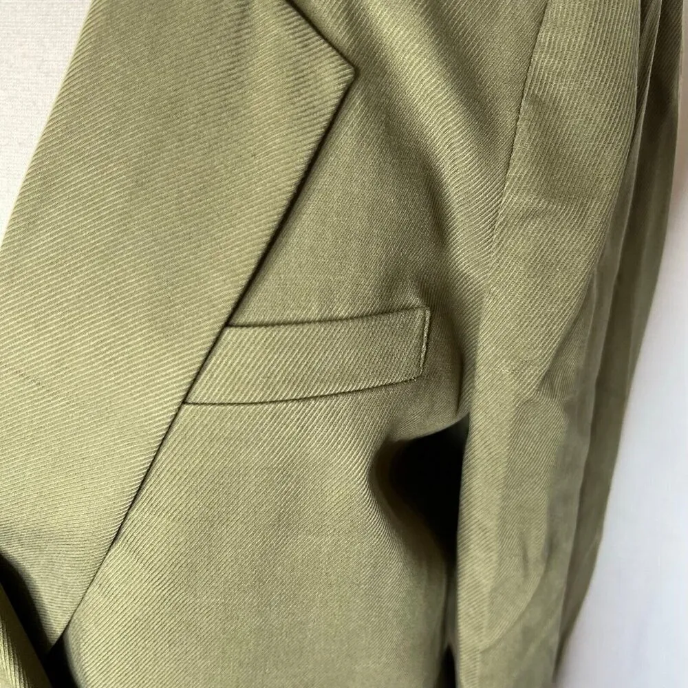 Madewell $178 Drapeweave Caldwell Double-Breasted Blazer Kale Size XXS NH328 - Image 7