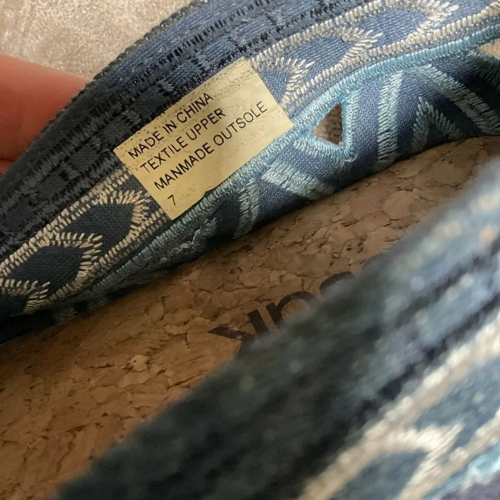 THE SAK Blue Embroidered Cut out Espadrille Flats - Size 7 Casual Resort Boho - Image 11