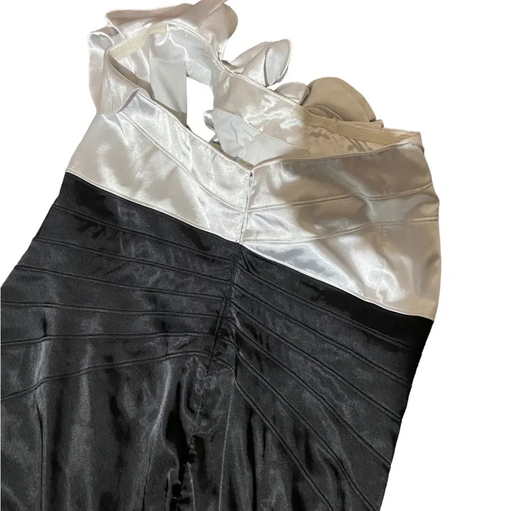 Adrianna Papell Boutique Womens Dress Size 14W‎ Black Floral White One Shoulder - Image 10