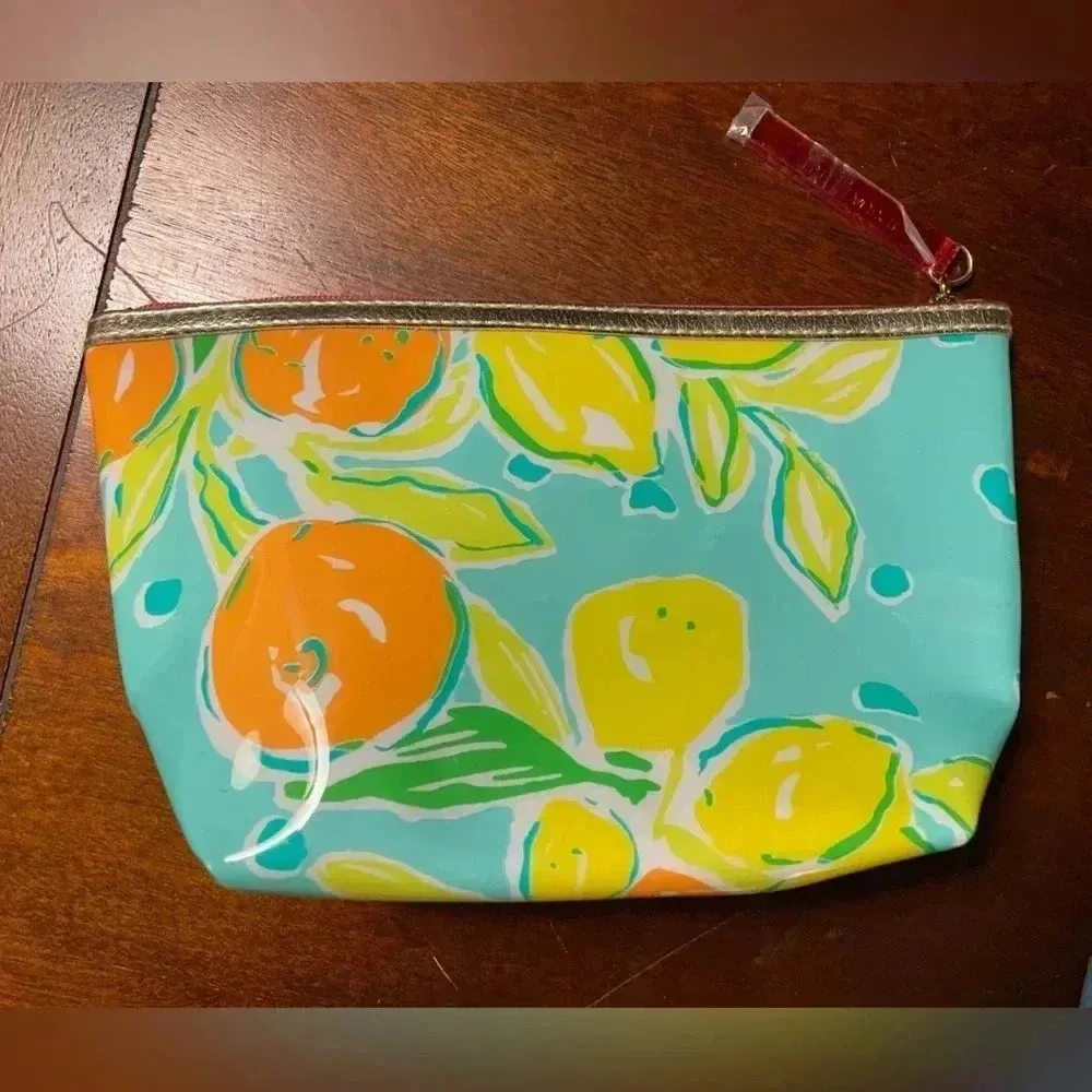 Lilly Pulitzer for Estee Lauder Makeup Pouch‎ Bag Aqua/Yellow/Orange/Pink … - Image 4