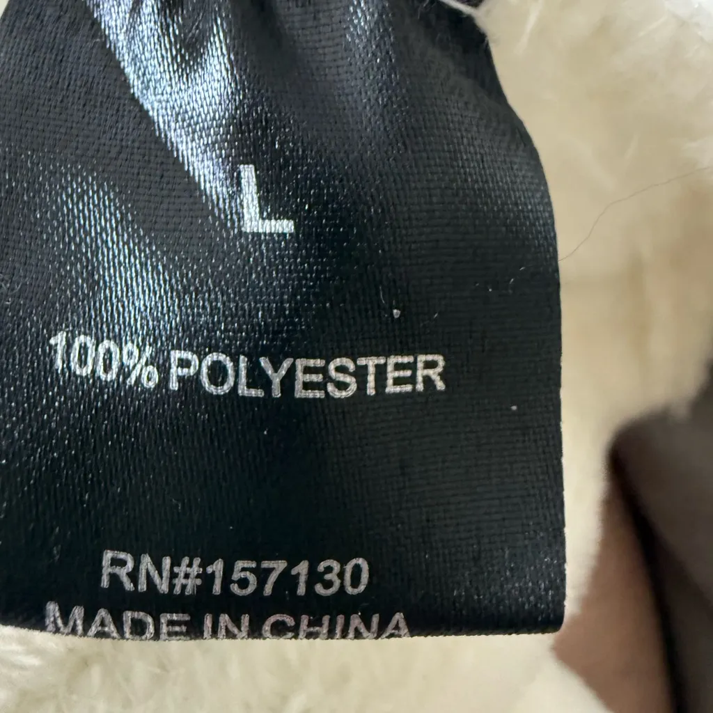 Holiday Fleece Cream Pullover Sweater Women's Sequin Wine Champagne Glass NWT L Size L - Image 5