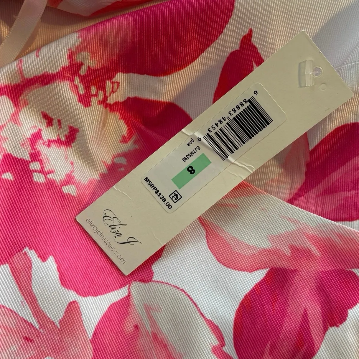 NEW Eliza J Size 8 Pink White Floral Shift Dress Spring Easter - Image 7