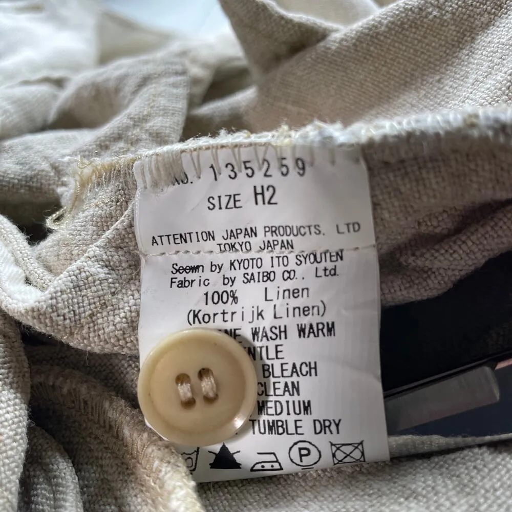 Vlas Blomme Pants Womens Medium Tan Linen Japan Lagenlook Linen Rustic Relaxed - Image 4