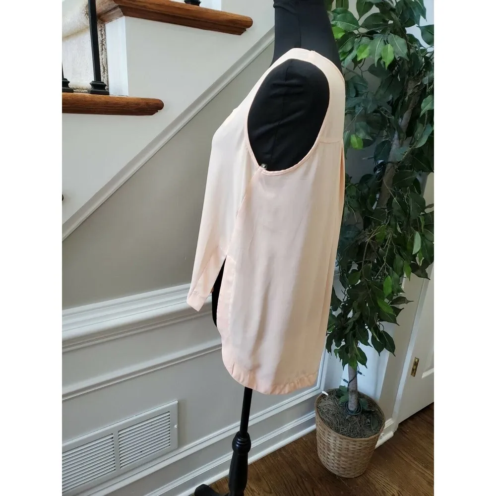 B Jewel Women's Solid Peach 100% Polyester Scoop Neck Sleeveless Top Size Medium - Image 5