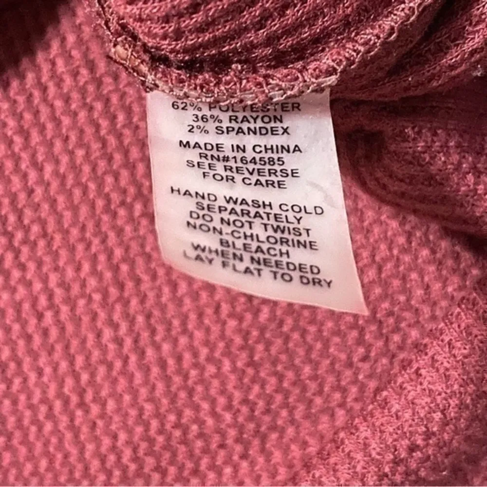 The Line Women’s Size XS Burgundy Wine Long Sleeve Thermal Pullover Top Shirt Red - Image 6