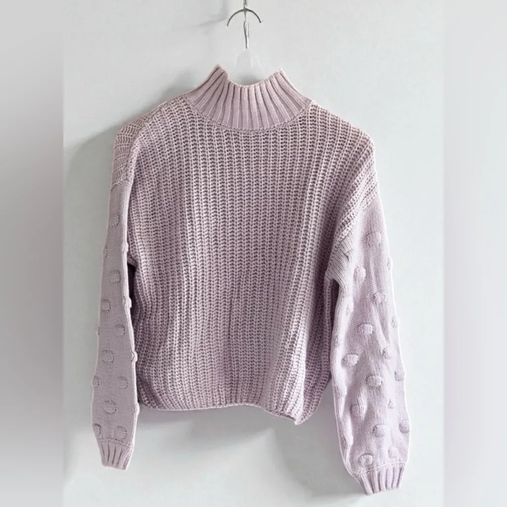 Moon & Madison Bobble Sleeve Sweater Purple Size XS - Image 12