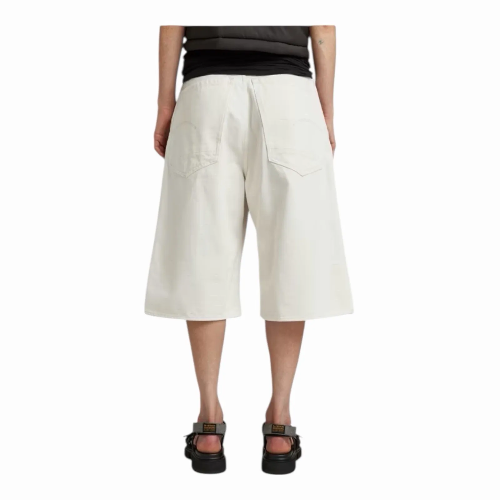 G-Star RAW Patti Wide Fit Mid Rise Ecru Denim Shorts Size 26 NWT Utilitarian - Image 2