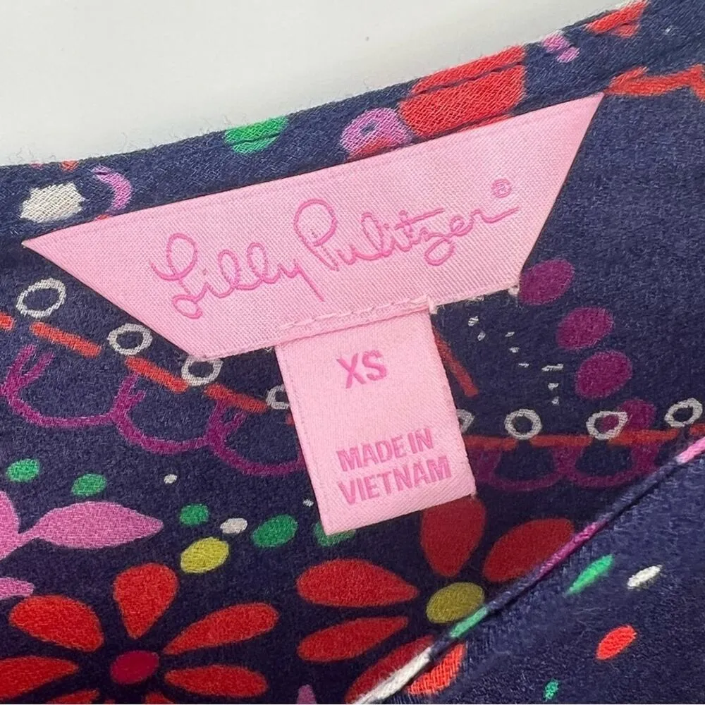 Lilly Pulitzer garden menagerie providence paisley floral cap sleeve blouse XS - Image 7