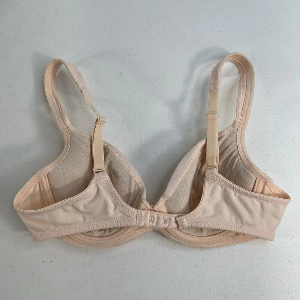 Vtg Victoria's Secret 34A Plunge Bra Underwire Adjustable Peach Demi Cup Padded - Image 4
