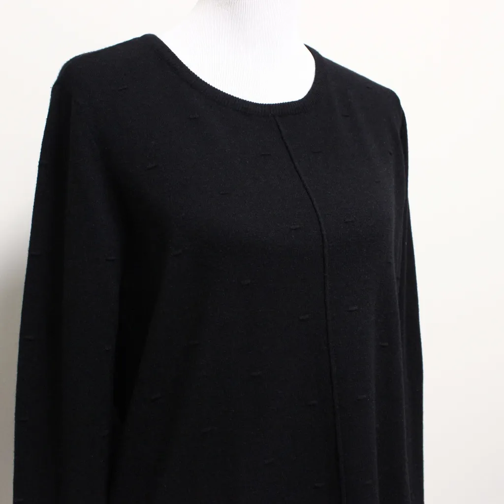 Mud Pie Black Knit Sweater Textured Dotted Pattern - Image 4