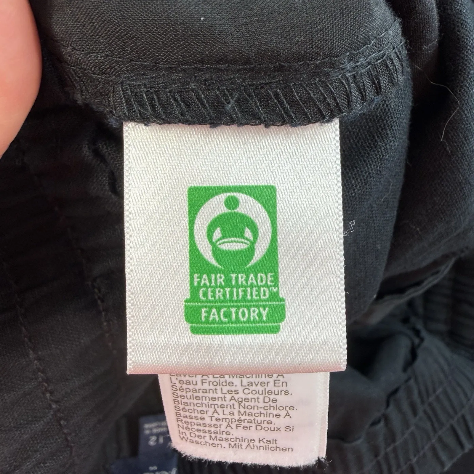 J.Crew Sz 12 Striped Linen Cotton Blend Drawstring Pants Cropped Cuffed Black - Image 6