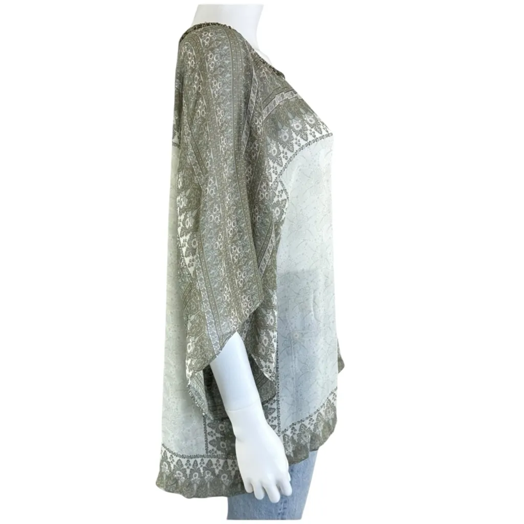 CALYPSO St. Barth 100% Silk White Blouse Size S - Image 2