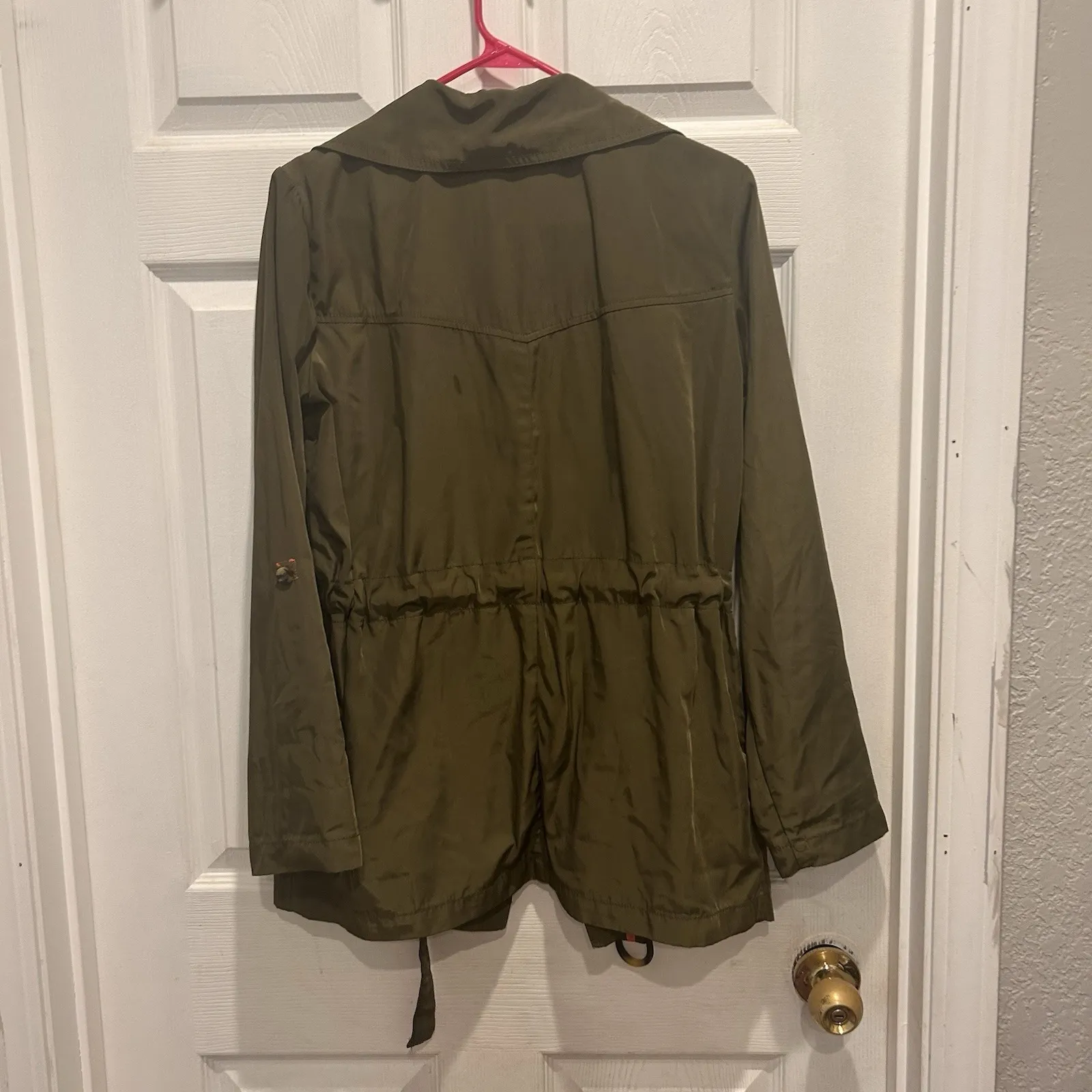 Anthropologie Utility Jacket Size Small Gisborne Obi Trench Anorak Coat in Olive - Image 9