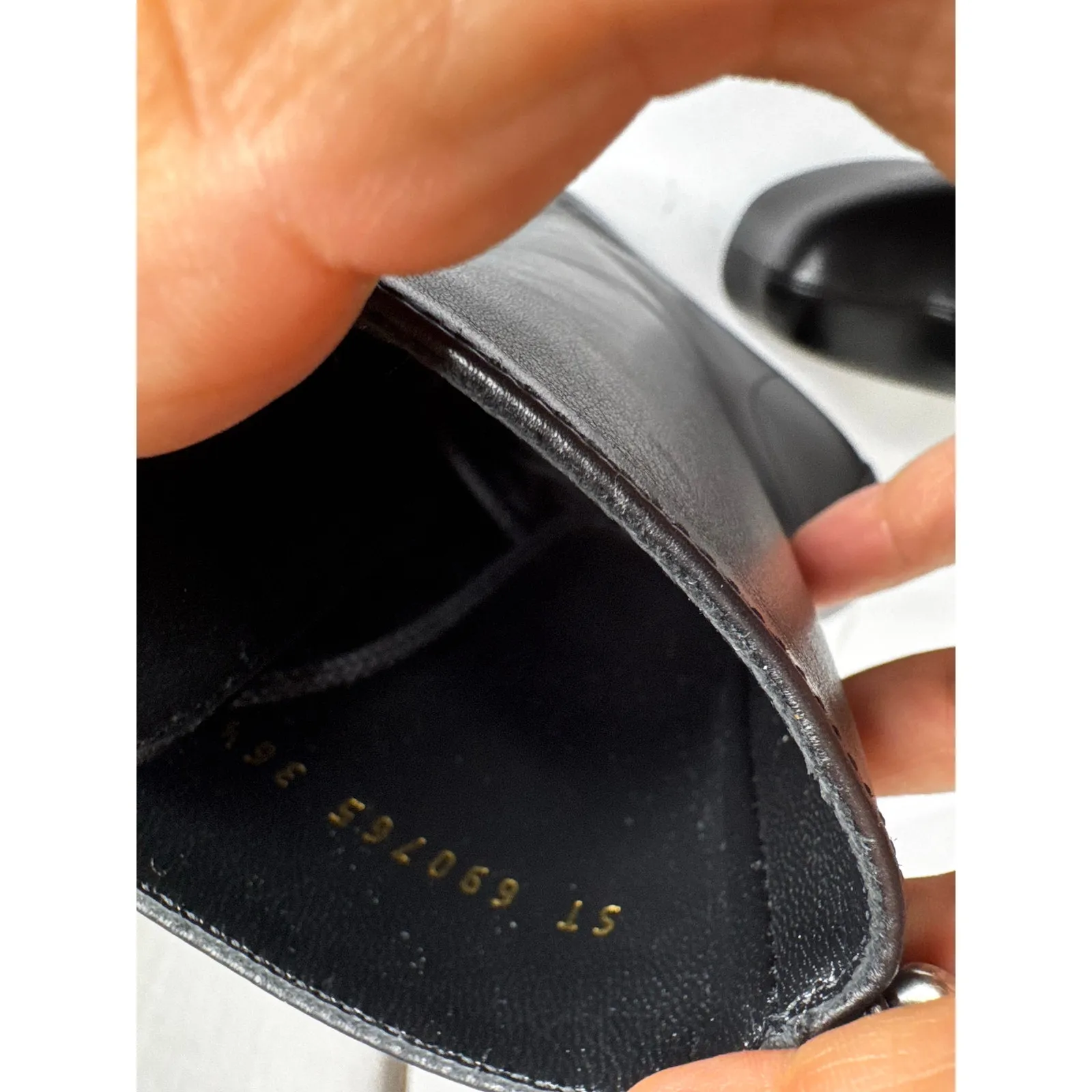 Saint Laurent Black Cherry Leather Platform Ankle Boots lace-up Designer EU 36.5 - Image 14