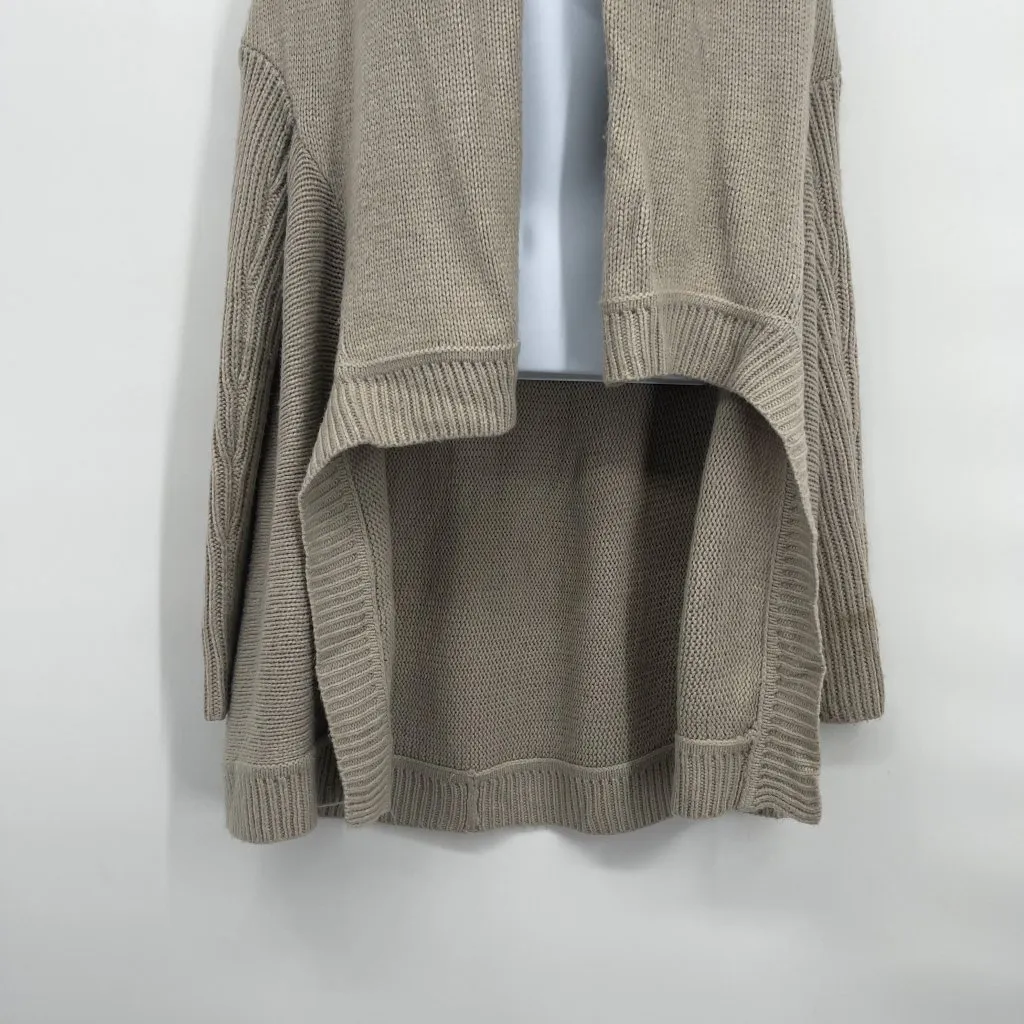 BB Dakota Chunky Knit Open Front Shawl Collar High Low Cardigan Sweater Top - Image 4