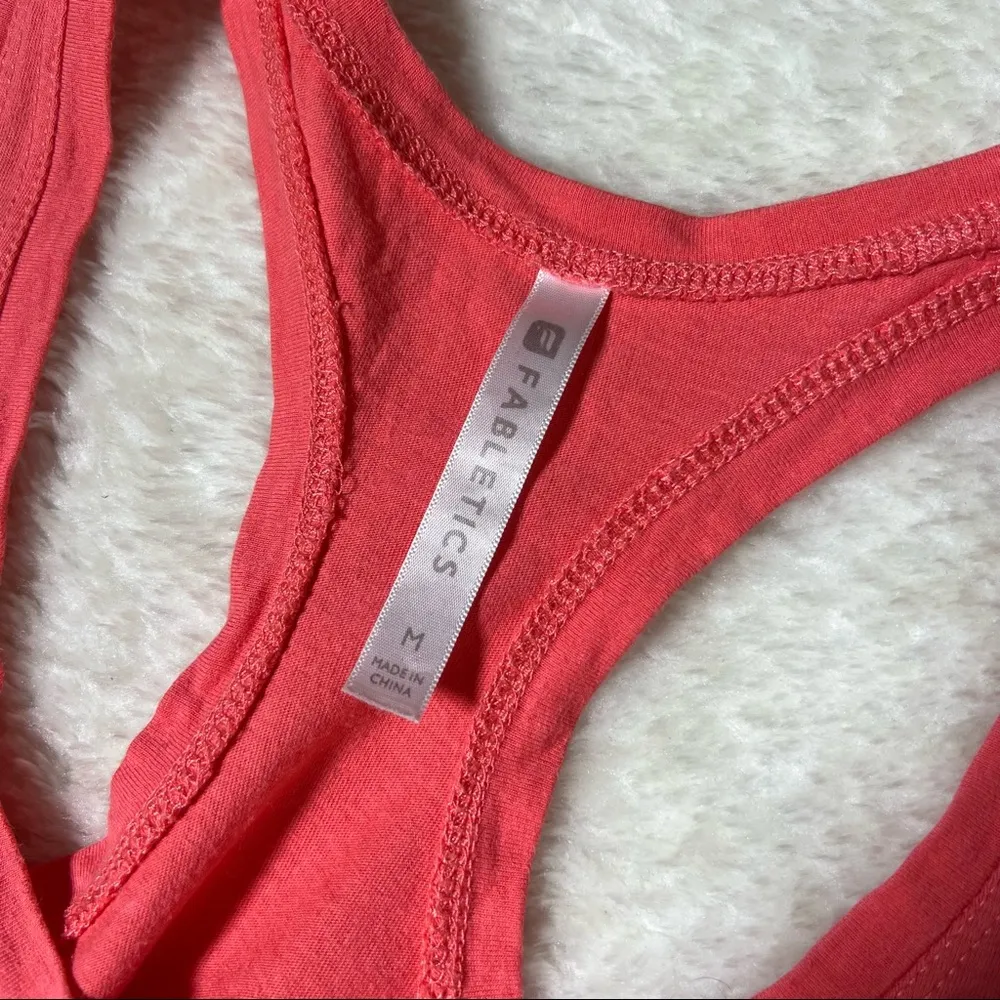 Fabletics Coral Pink Racerback Workout Tank Top - Image 7