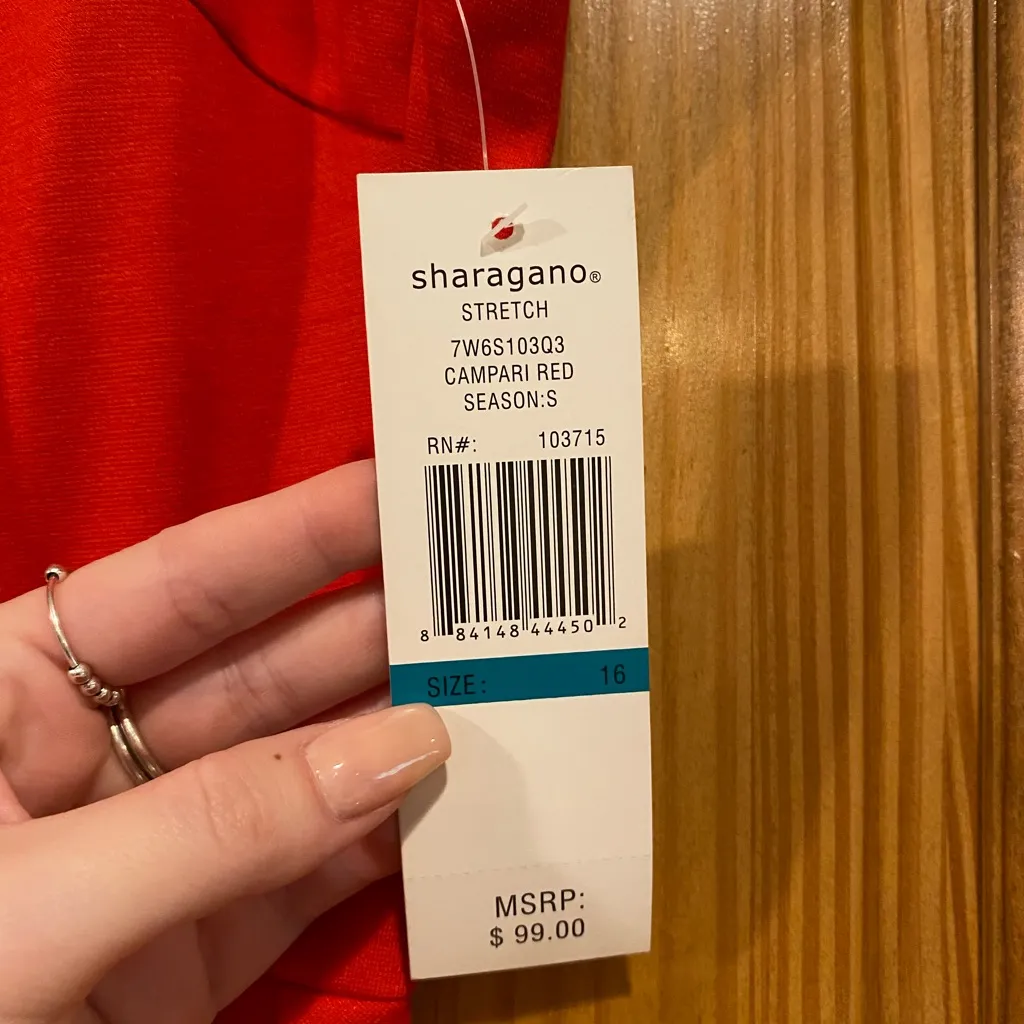 Sharagano Vibrant Red Mini Dress - Image 4