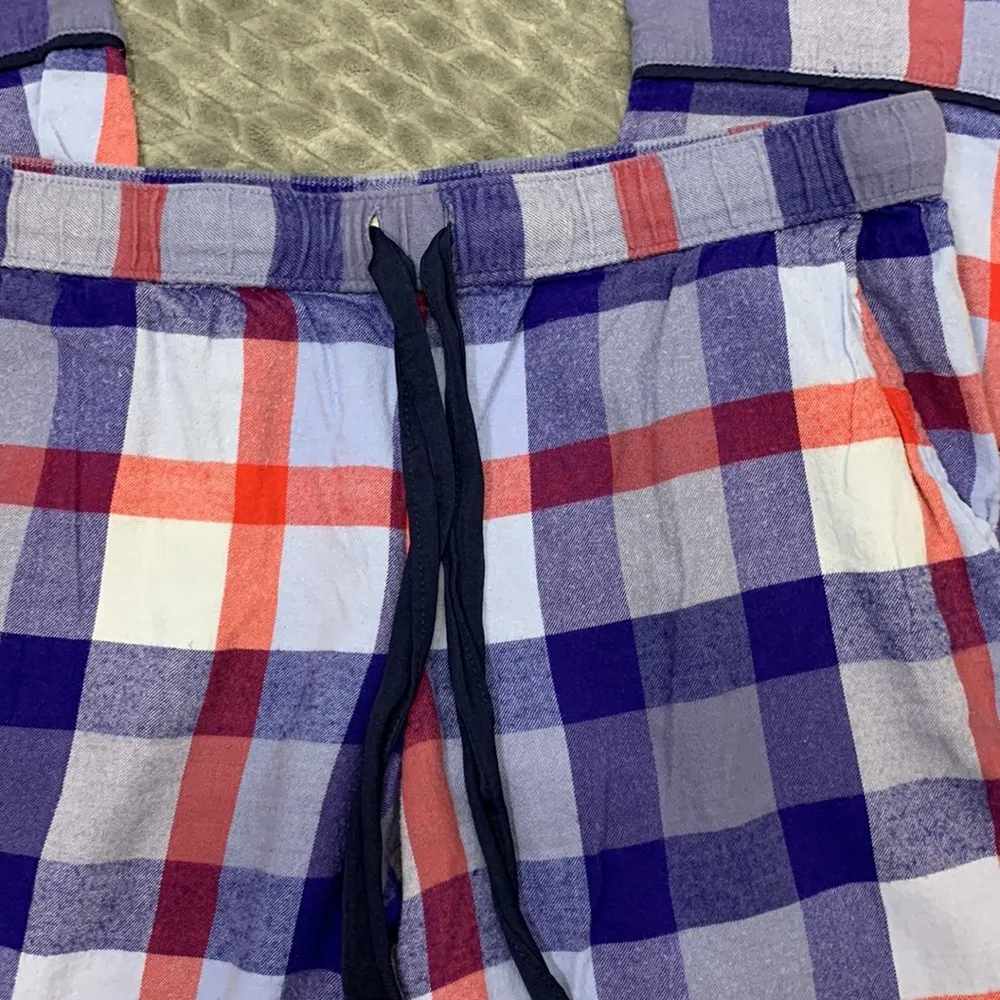 Flannel Plaid PJ Pants Blue, Red, and White Size Medium - Image 2