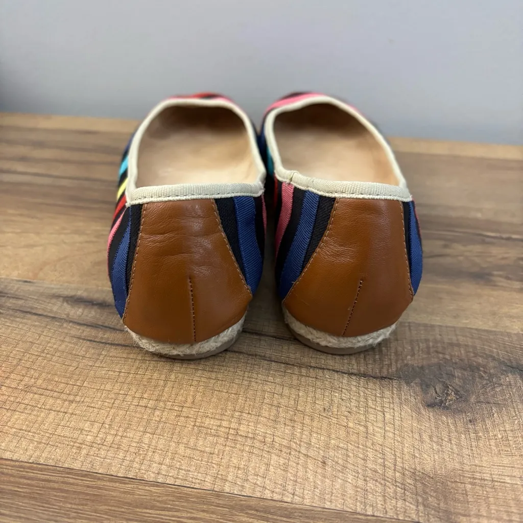 Kate Spade New York Espadrille Ribbon Stripe Flats Slip On Shoes - Image 5