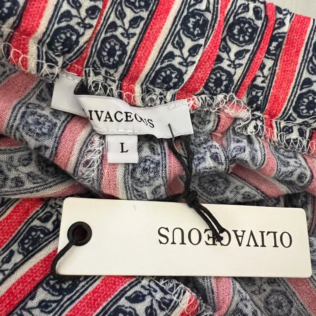 Olivaceous Flowy Wide Leg‎ Pants Size L Belted Lightweight Comfortable NWT - Image 2