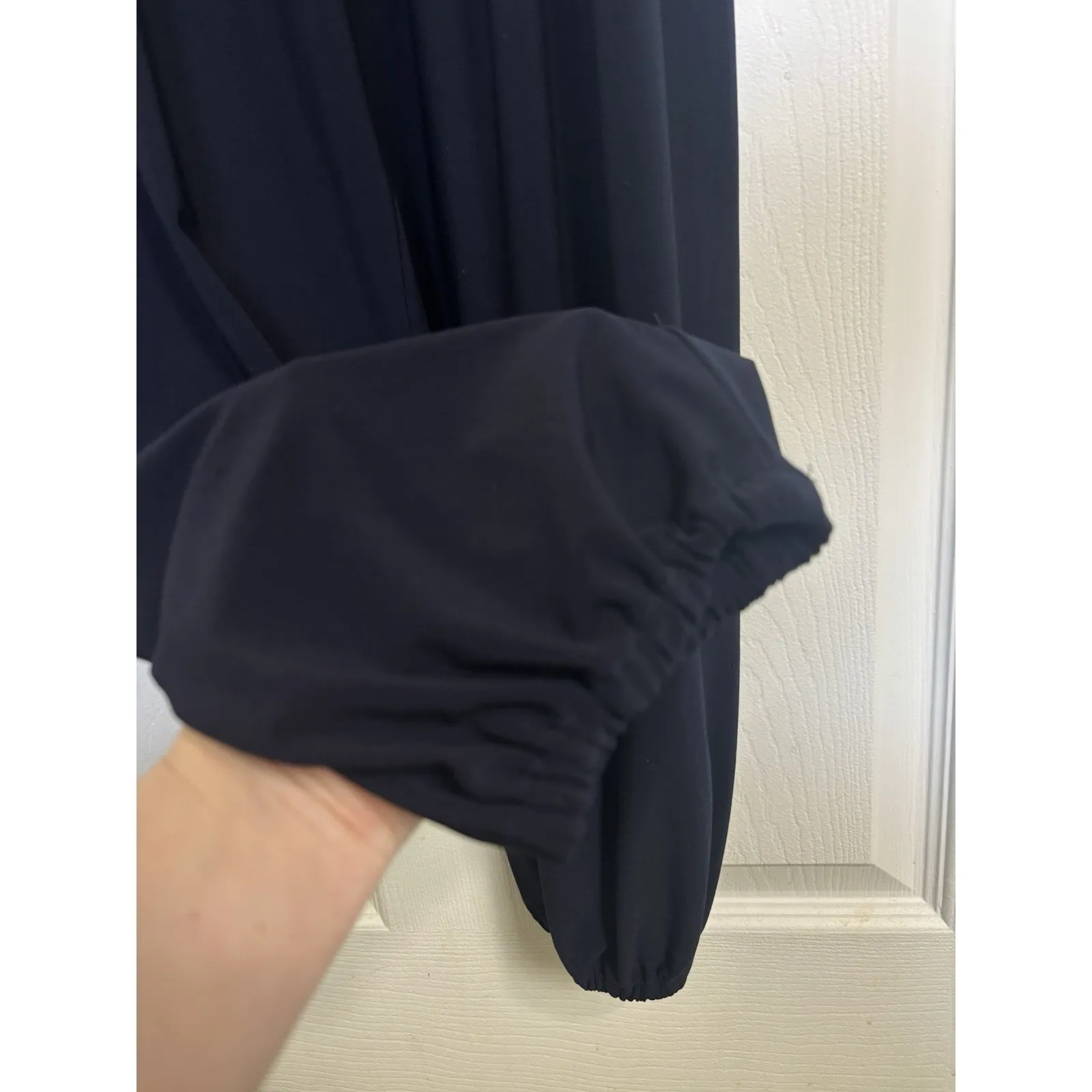 Norma Kamali Navy Blue Rectangle Jog Jumpsuit Size Small Stretch - Image 9