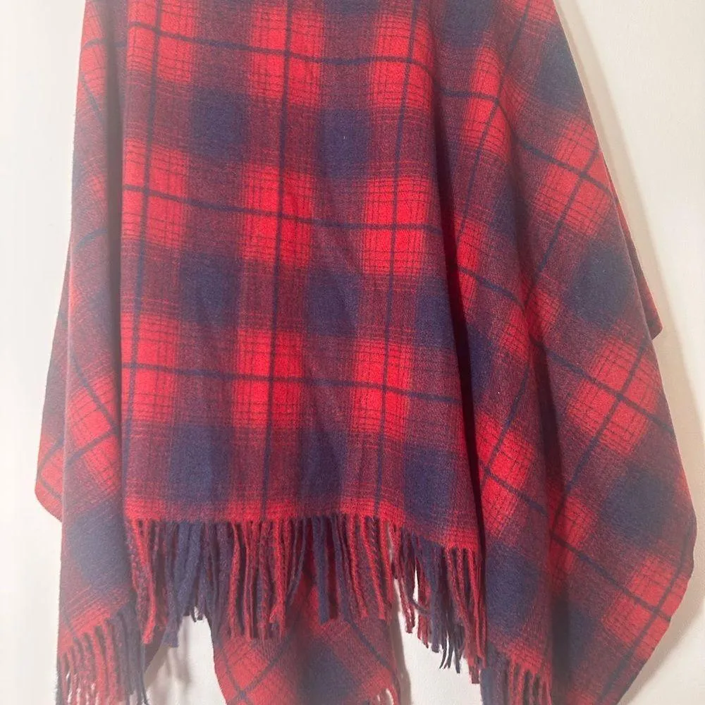 Treasure & bond fringe plaid blanket wrap Shawl poncho one size NWT - Image 13