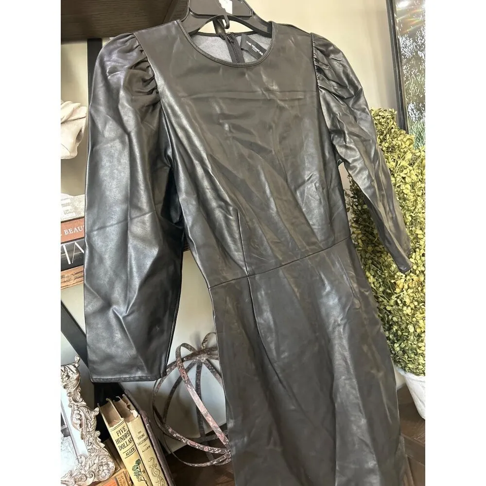 The Kooples Short Faux Leather Dress Black Womens Size 1 Small - Image 7
