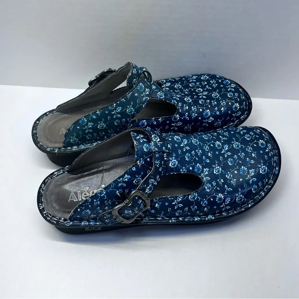 Alegria Blue Floral Slip-On Shoes - Image 4