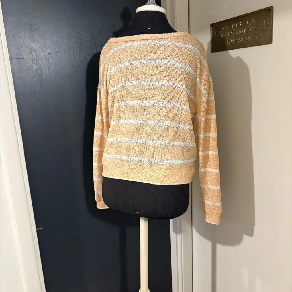 Urban Outfitters Out From Under Striped Tangerine and White Lightweight Sweater - Image 3
