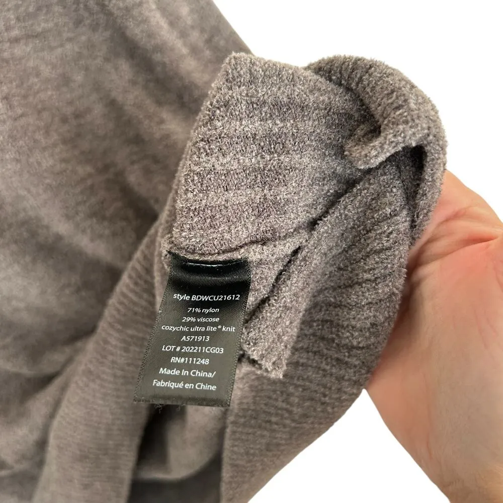 Barefoot Dreams CozyChic Ultra Lite Gray V Neck Sweater Sz XL - Image 3