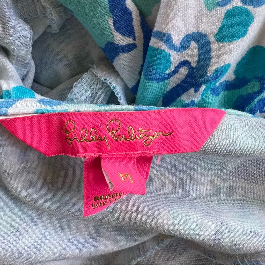 Lilly Pulitzer Ophelia Blue Karma Camellia Knit Mini Dress M - Image 13